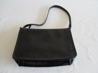 Håndtaske, Esprit - Sort med kroko look