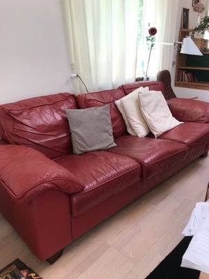 Sofa, læder, 3 pers. , Italiensk, kan afhentes.    Længde 220 cm