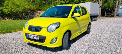 Kia Picanto, 1,1 Sport, Benzin, 2011, km 330000, gul, træk, klimaanlæg, ABS, airbag, 5-dørs, central
