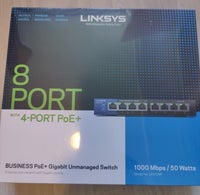Switch, Linksys 8 Port 4, 4 Port PoE+