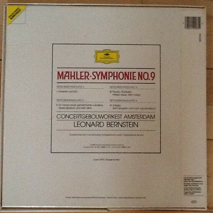 LP, Mahler / Leonard Bernstein, Symphonie No. 9