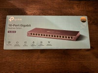 Switch, TP-Link - 16 Ports Gigabit Netværks Switch - 10/10,