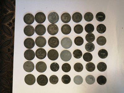 Vesteuropa, mønter, Pfennig, 41 stt blandet pfennig fra Det 3 rige i zink blandet kvalitet og boksta