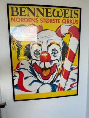 Plakat, motiv: Cirkus Benneweis , b: 61 h: 81, Super flot cirkus Benneweis plakat. Måler i højden 81