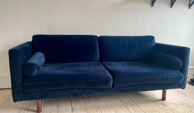 Sofa, velour, 3 pers. , Sofacompany, Klassisk, stilfuld sofa i mørkeblå velour. Modellen hedder Henr