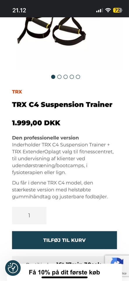 Andet, TRX C4 suspension trainer, TRX