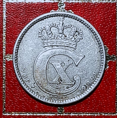Danmark, mønter, SØLV!, 1913, SØLV 25 ØRE 1913 CHRISTIAN X PÆN.

25 Øre 1913 - 1919 Christian X Silv