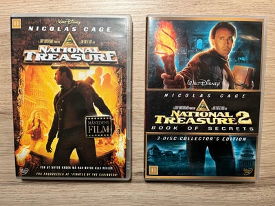 National Treasure I+II, instruktør John Turteltaub, DVD, action, Begge National Treasure film DVD. W