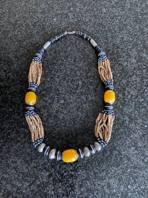 Halskæde, perler, Afrikansk halskæde, Fantastisk flot afrikansk halskæde (Vestafrika) - med forskell