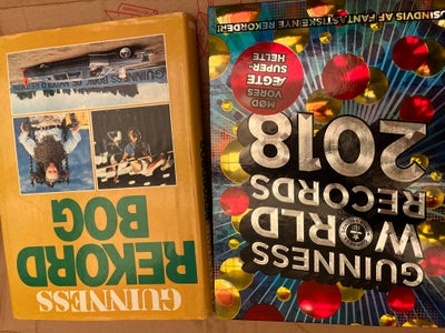 Guinness rekord , Ses, Bogsamling, Guinness rekord bøger 2018 og 1980 60 kr samlet 