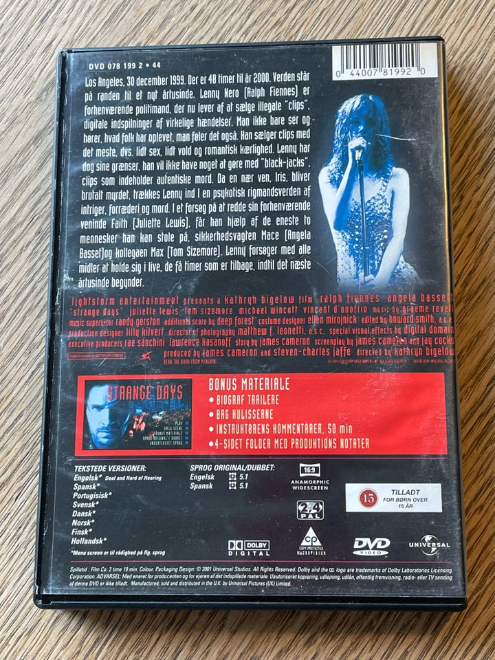 Strange Days, DVD, action