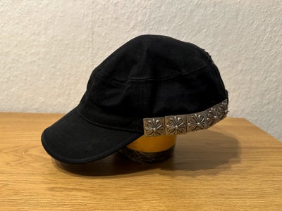 Kasket, Chrome Hearts, str. M-L,  Sort,  God men brugt, Sjælden vintage Chrome Hearts army style cap