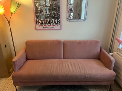 Sofa, Lyserød sofa i god stand - betræk kan tages af og vaskes. 180cm