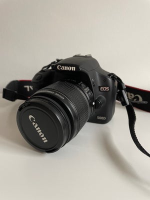 Canon, 500d, spejlrefleks, 15 megapixels, 18-55mm x optisk zoom, God, Superfint og velholdt spejlref