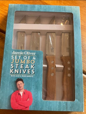 Bestik, Steakknive, Jamie Oliver, Helt nye steakknive, 4 stk.
Butikspris: kr. 200.