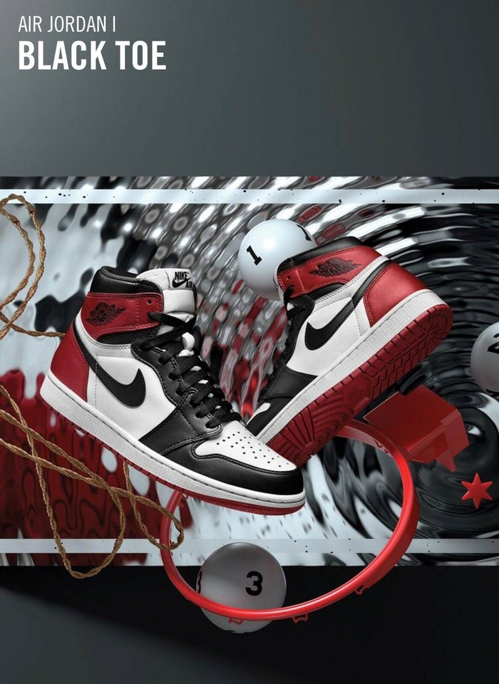 Sneakers, Air Jordan 1 “Black Toe”, str. 41