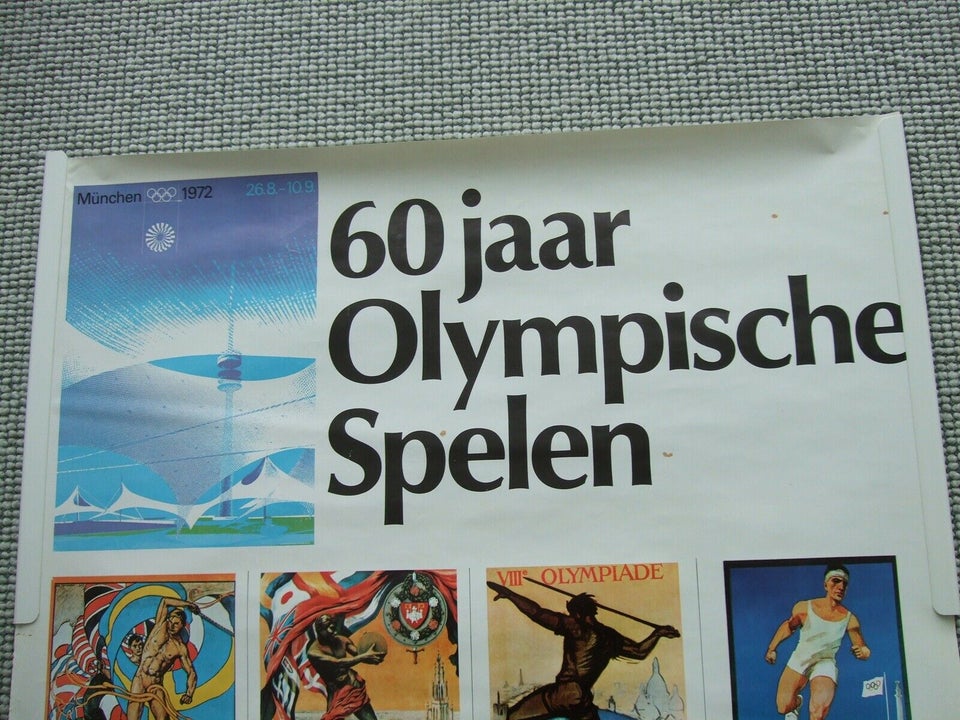 Plakater, OL stor plakat " 60jaar Olympische Spelen" – dba.dk – Køb og Salg af Nyt og Brugt