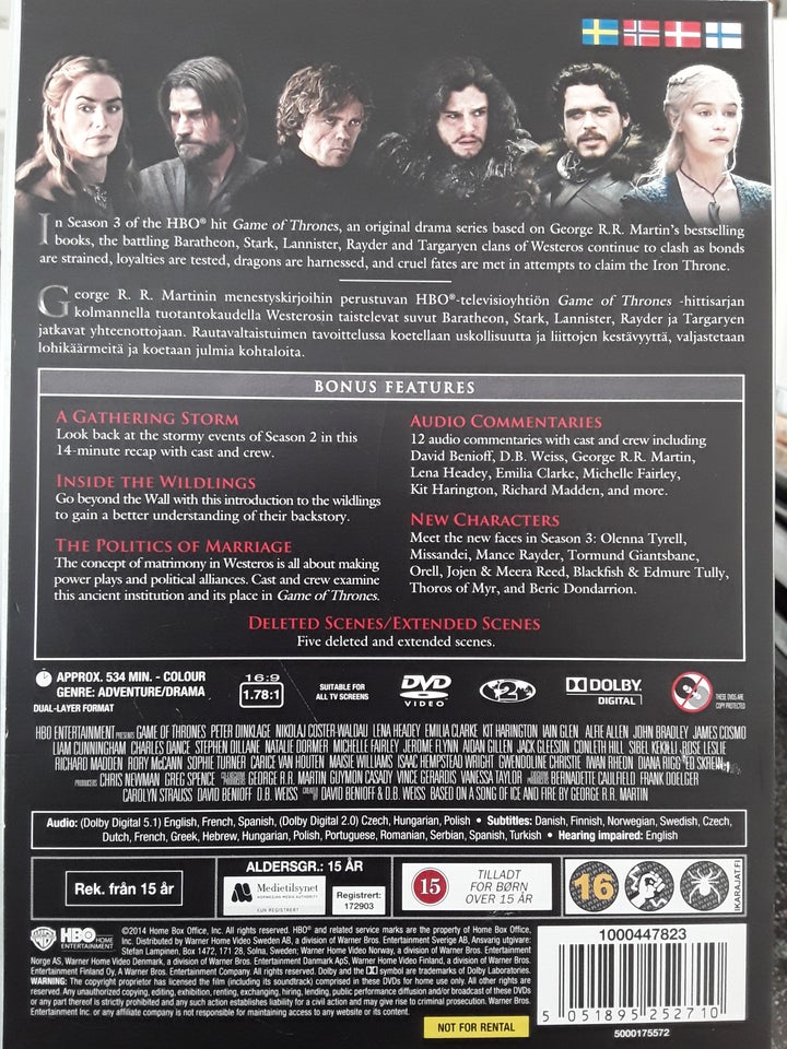 Game of Thrones sæson 1-4, DVD, TV-serier