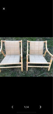 Havestole, 50er stole som er solide og stabile. Puderne er lidt slidte men passer fint til de stole.