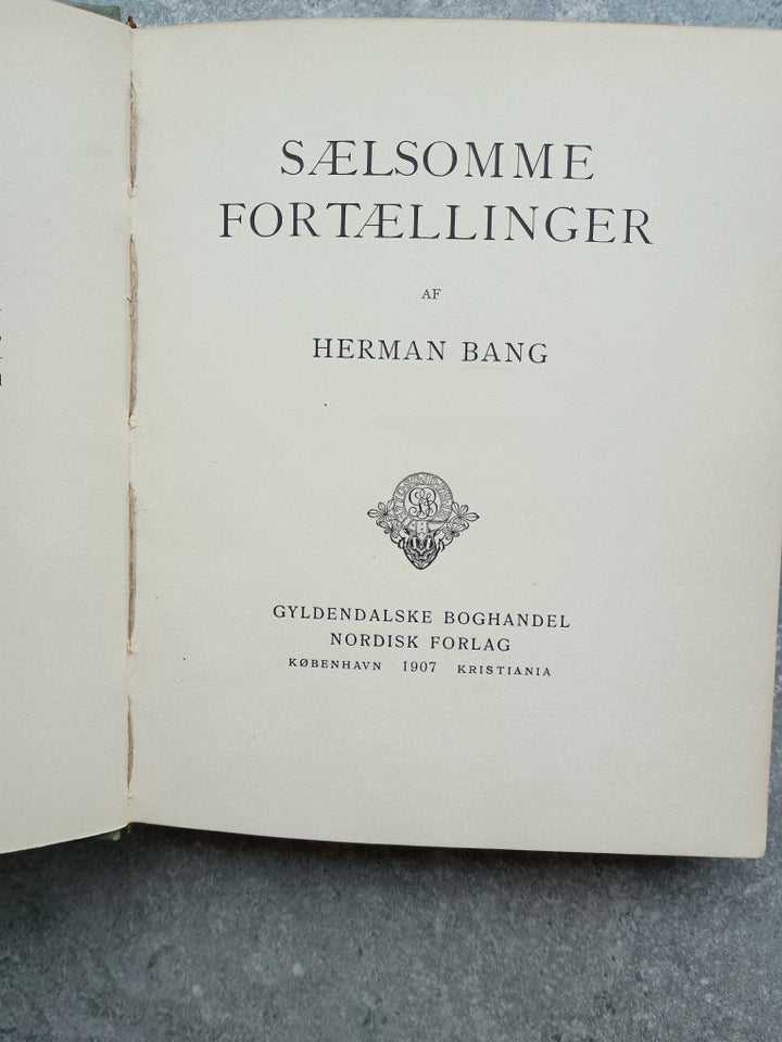 Sælsomme Fortællinger, Herman Bang, genre: noveller