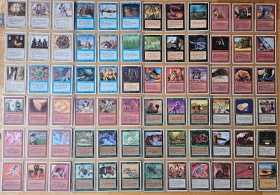 Samlekort, 72 unikke kort fra Magic The Gathering 4th edition