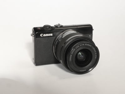 Canon, Canon M 100, 24 megapixels, 15-45 mm x optisk zoom, God, Fint lille spejlløst kamera til mang