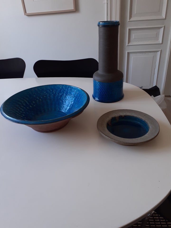 Kähler, blå glasur, keramik