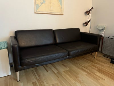 Sofa, læder, 3 pers. , Ikea, Dejlig mørkebrun lædersofa fra Ikea. 
Den er brugt, men står fin og kan