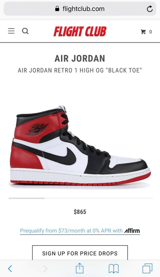 Sneakers, Air Jordan 1 “Black Toe”, str. 41