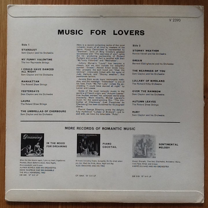 LP, Diverse; Sam Clayton m. fl., Music For Lovers