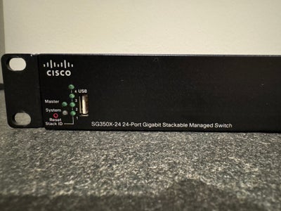 Switch, Cisco SG350X-24, Perfekt, Cisco SG350X-24 Layer 3 administreret - 24 x 10/100/1000 (PoE+) + 