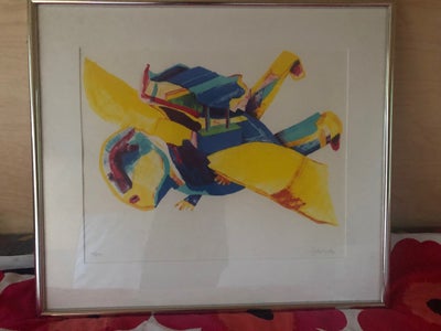 Tryk , Leif Sylvester , motiv: Flyvende person, b: 70 h: 50, Nummereret litografi af Leif Sylvester 