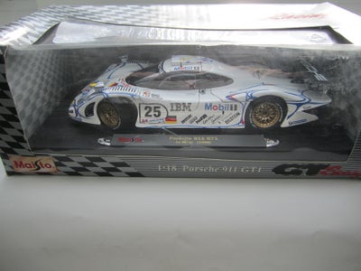 Modelbil, Maisto GT Racing Porsche 911 GT1 Le Mans 1998, skala 1:18, Flot racerbil i uåbnet i origin