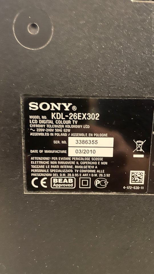 LCD, Sony, KLD-26EX302