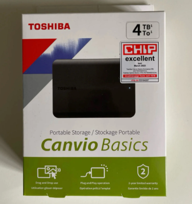 Toshiba, ekstern, 4000 GB, Perfekt, Uåbnet Toshiba Canvio Basics 4TB ekstern harddisk.

Kan sendes e