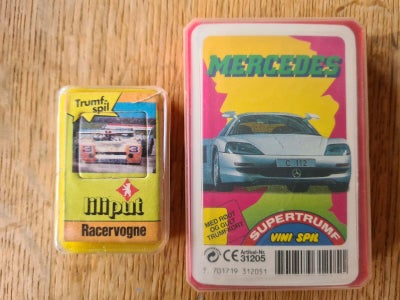 Retro bil kort, kortspil, Vintage bilkort, hvor man skiftes til at vælge den kategori, der skal duel