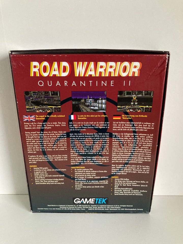 Quarantine II Road Warrior (1995) Big Box, til pc, racing