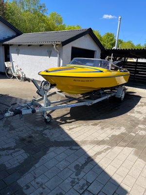 Fletcher, Speedbåd, 16 fod, 90 hk, 16fods fletcher speedbåd med 2 taks 90 hk mercury motor og fin va