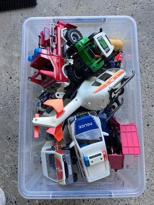 Playmobil, Playmobil, politistation, brandbil mm, Playmobil, En stor kasse med blandet playmobil sæl