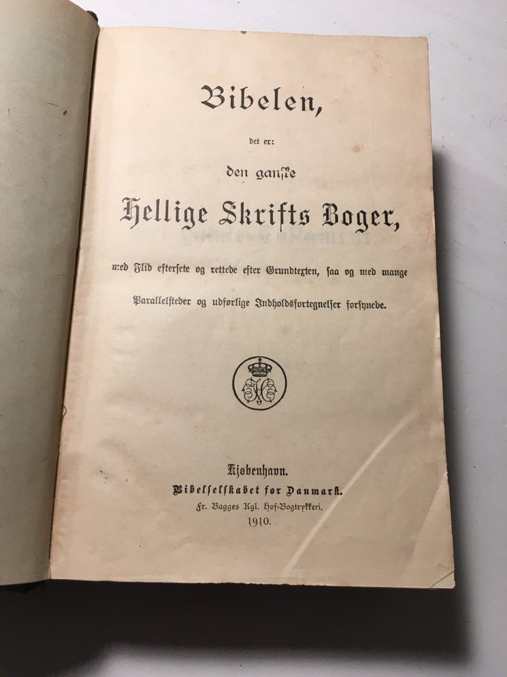 Bibelen, Bibelselskabet for Danmark, år 1910