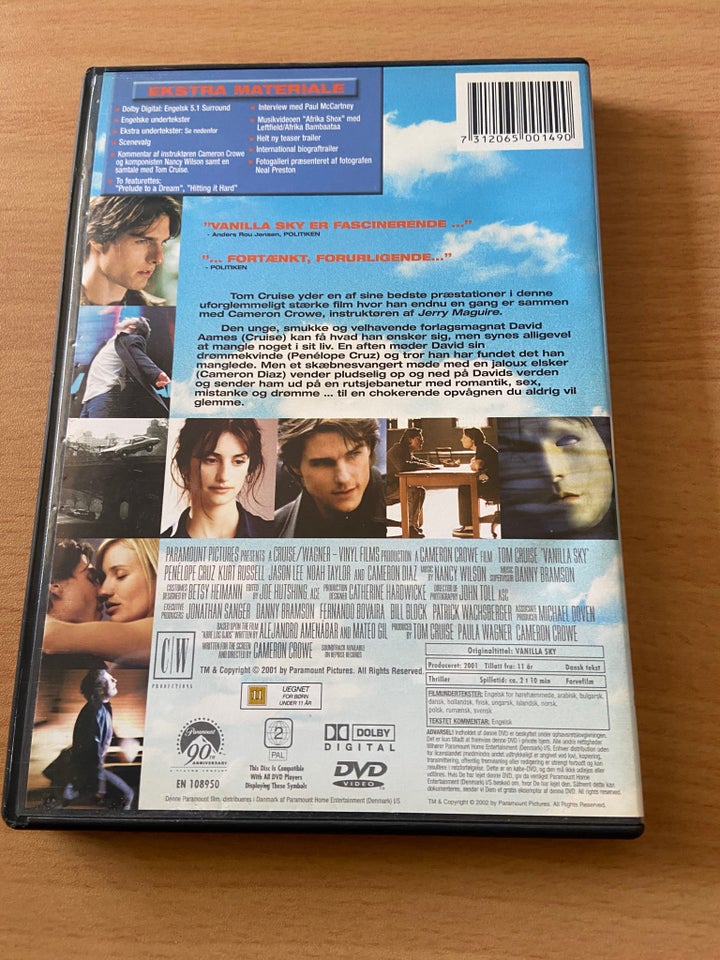 Vanilla Sky, DVD, thriller