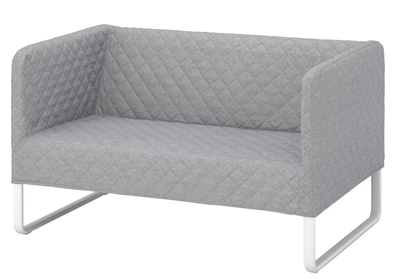 Sofa, filt, 2 pers. , Ikea Knoparp, Lille fin 2-personers sofa, i lysegrå med hvide ben.
10% ved bet