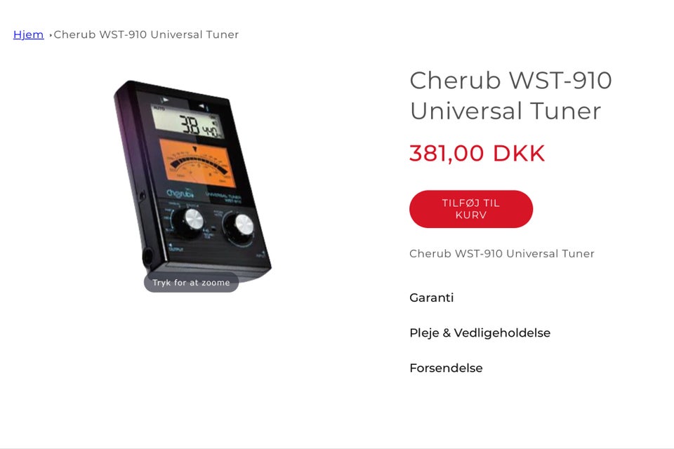 Guitar Tuner / Universal Tuner, Cherub WST-910