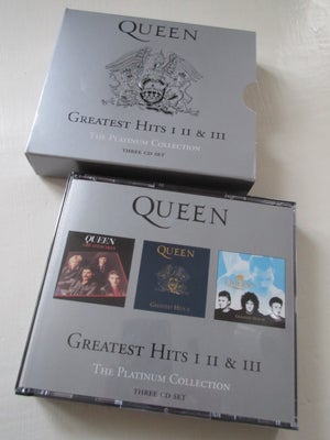 QUEEN: Greatest Hits I,II,III - The Platinium Collection, rock, Pæne skiver. Velholdt komplet bokssæ