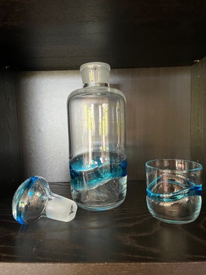 Glas, Glas, Holmegaard, “Blå time” karaffel samt glas H 7cm Ø 7cm - jeg har 10 stk
Karaffel 600kr - 