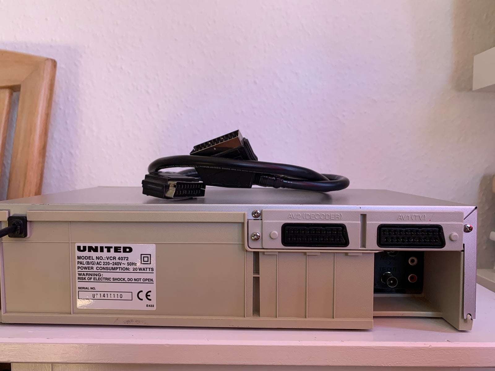 VHS videomaskine, United VCR4072, God