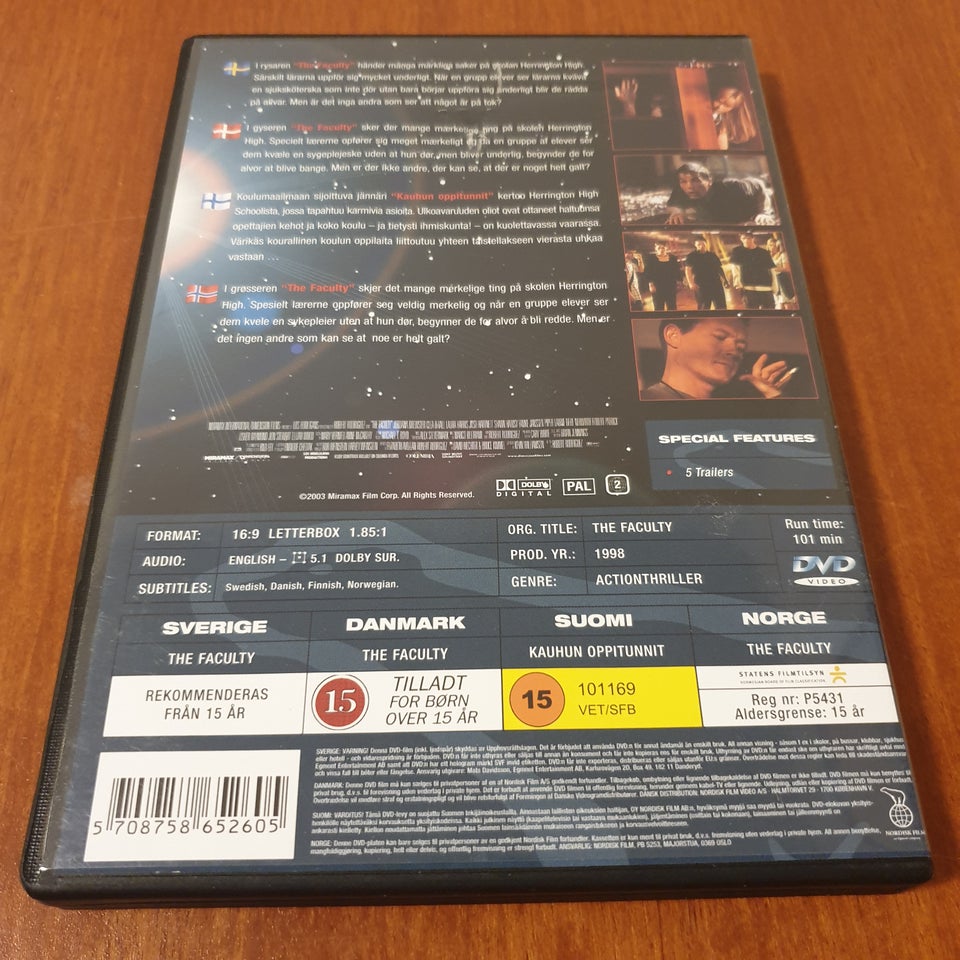 The Faculty, instruktør Robert Rodriguez, DVD