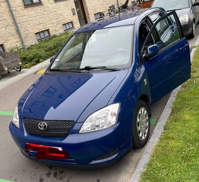 Toyota Corolla, 1,4 Terra, Benzin, 2003, km 219000, blåmetal, træk, ABS, airbag, 5-dørs, service ok,