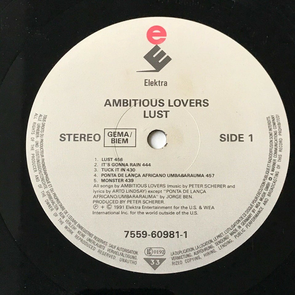 LP, Ambitious Lovers, Lust