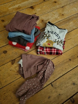 Blandet tøj, Blandet tøjpakke, flere, str. 92, Lille pakke med pigetøj: 5 par bukser, 1 sæt julenatt